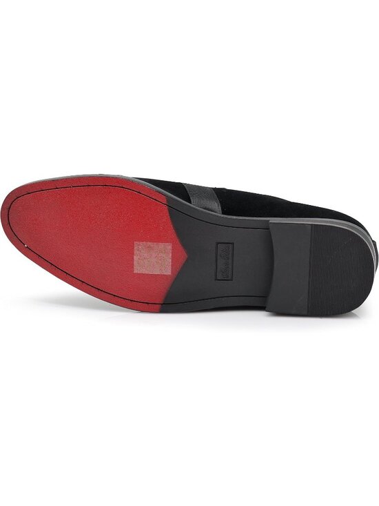 Alberto Feilini Men\'s Black Vintage Velvet Loafer Tuxedo Slip On Formal Shoes